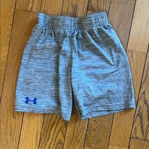 Under Armour Kids Heather Gray Shorts with Blue Accent